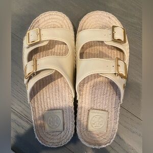 Tory Burch espadrille cream NWT and receipt